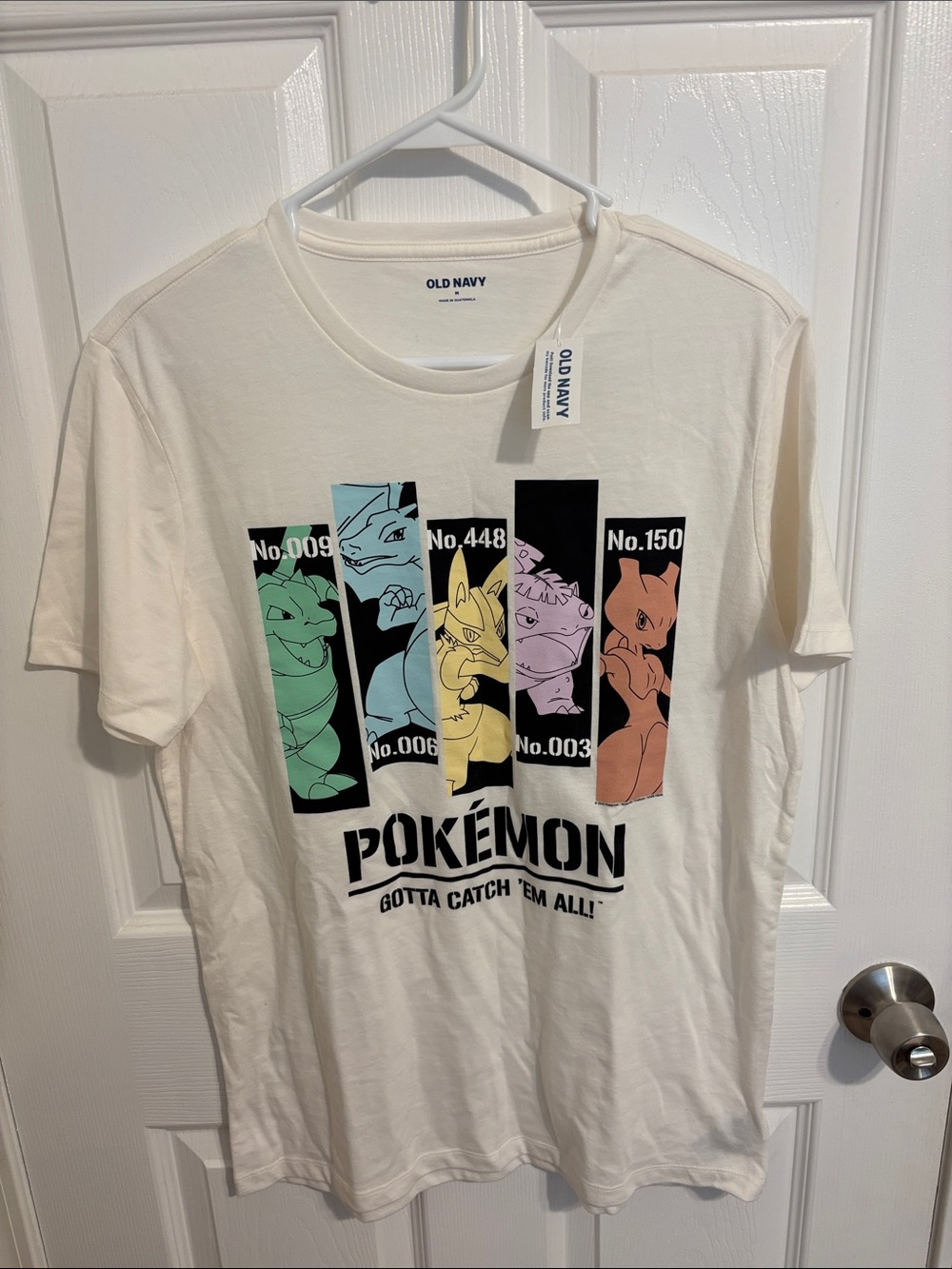 Old Navy Cream Pokémon Graphic Tee with Multicolor Character Panels